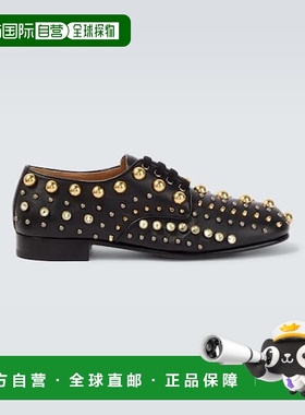 香港直邮valentino 华伦天奴 男士 Blues 玛丽珍铆钉皮质德比鞋