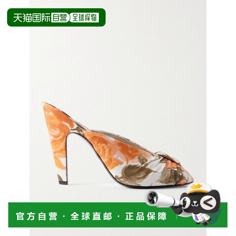 Chloe 蔻依 女士 Suzie 褶边印花绸缎凉鞋 CH26U18BXC806高跟拖鞋