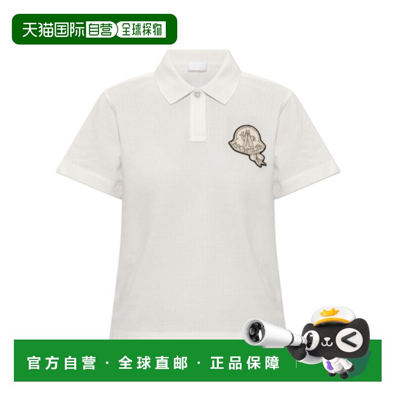 香港直邮Moncler 翻领短袖Polo衫 女款 白色 2026新款上市