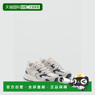 欧洲直邮Mango芒果 儿童灰色双色系带网球鞋