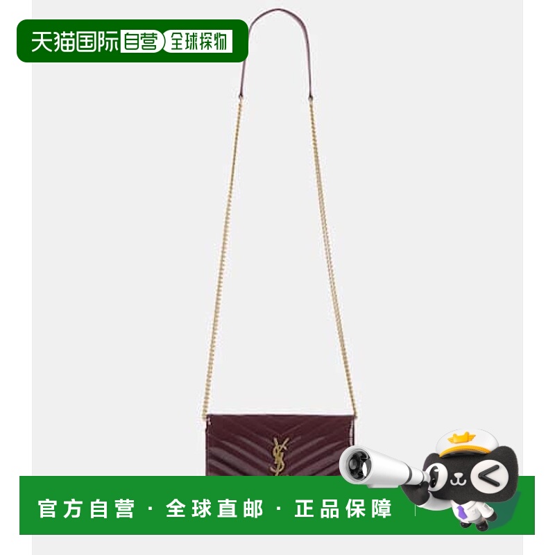 香港直邮Saint Laurent 圣罗兰 女士 Cassandre 漆皮链带钱包