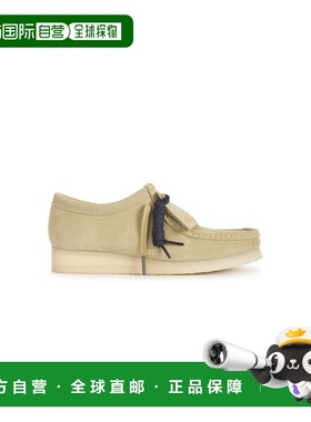 自营欧洲直邮Clarks Wallabee男士米绿色绒面革低帮鞋