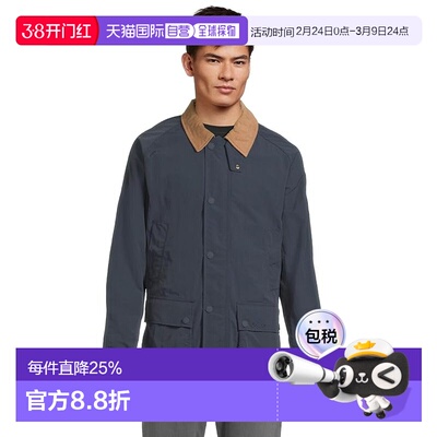 1h可退 香港直邮barbour 巴伯尔 男士 Ashby 防水夹克 blue蓝色