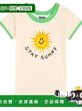 1h可退 香港直邮Molo 女童 Rhiannon 印花棉质T恤童装 beige米色