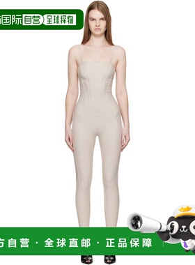 1h可退 香港直邮Mugler 穆勒 女士 米色 Boned Stretch 紧身连身