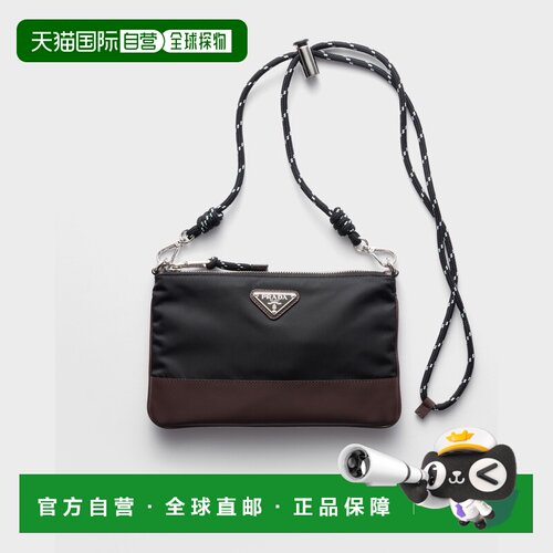 自营欧洲直邮PRADA普拉达 Speedrock男士黑色再生尼龙智能手机包