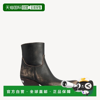 自营欧洲直邮Balenciaga巴黎世家 Memphis女士做旧效果牛皮短靴