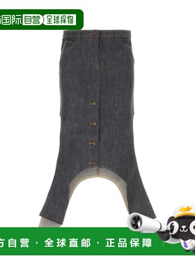 1h可退 香港直邮Courreges 女士 牛仔半身裙 424DJU206DE0035DARH