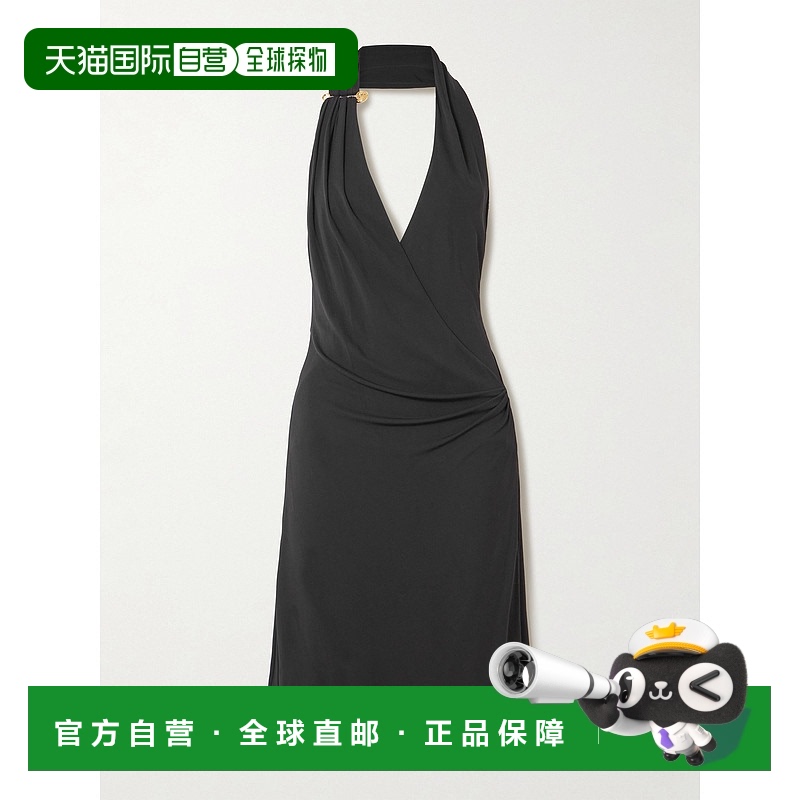 香港直邮Versace 范思哲 女士 挂脖绉纱迷笛连衣裙 10201641A1447