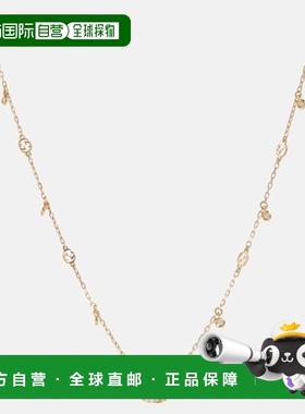 1h可退 香港直邮Gucci 古驰 女士 双G扣18K金钻石项链 metal金属