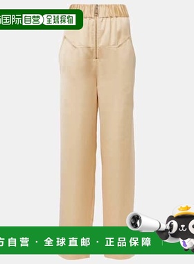 香港直邮KHAITE 女士 Felton 高腰缎面阔腿裤 beige米色 舒适时尚