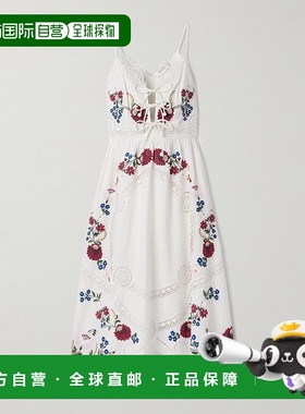 1h可退 香港直邮SEA 海洋 女士 Celia 英格兰刺绣棉麻混纺中长连