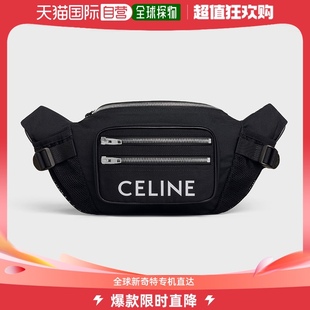 欧洲直邮预售两周Celine思琳思琳女士腰包黑色尼龙字母logo拉链