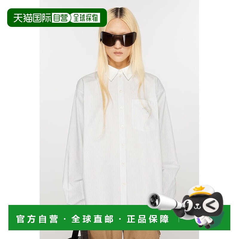 自营欧洲直邮Acne Studios  SS25女士白色棉衬衫