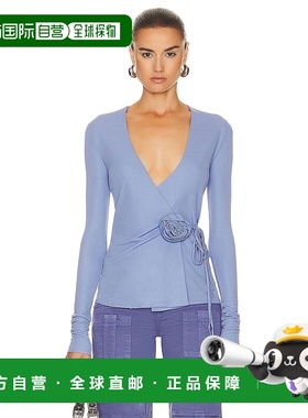 香港直邮Blumarine 蓝色情人 女士 裹式长袖上衣 A322C239A