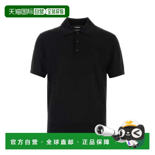 香港直邮Dsquared2 二次方 男士 黑色羊毛Polo衫 S74HA1679D13205