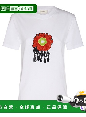 1h可退 香港直邮Sportmax 斯宝麦斯 女士 VALLO 白色棉质T恤 VALL