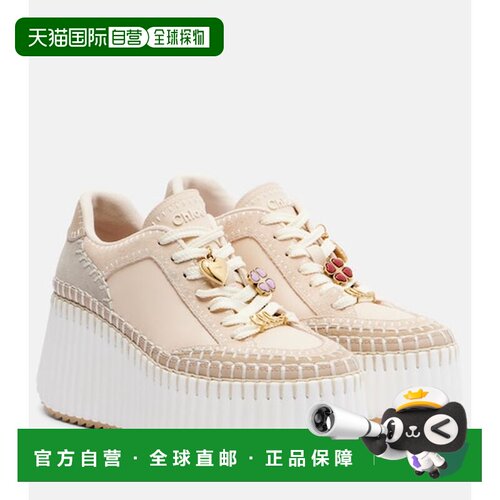 香港直邮Chloe 蔻依 女士 Nama 绒面革皮质防水台运动鞋