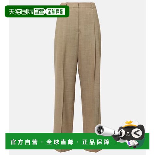 1h可退 香港直邮The Row 女士 Tor 初剪羊毛阔腿裤 beige米色 舒