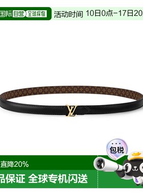 自营1h可退 LV路易威登 女士帆布/皮革腰带双面情人节礼