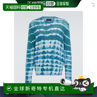 男士 舒适时尚 扎染羊绒羊毛毛衣 blue蓝色 001354 香港直邮AMIRI