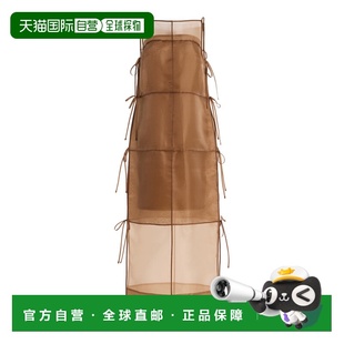 1h可退 香港直邮Staud 女士 Chandler Tie-Detailed 欧根纱中长连