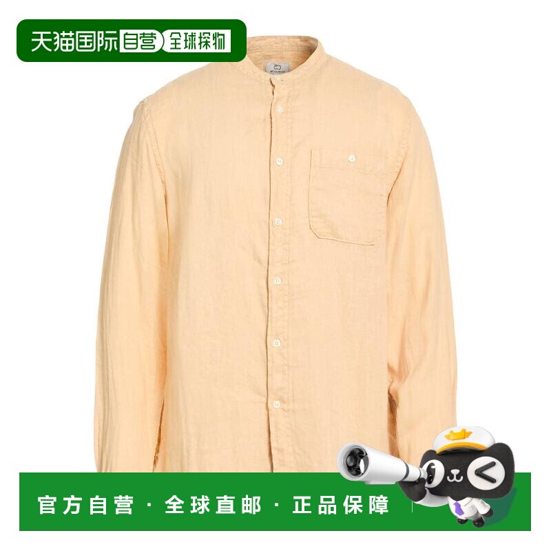 1h可退 香港直邮Woolrich 沃尔里奇 男士 亚麻衬衫 beige米色 舒