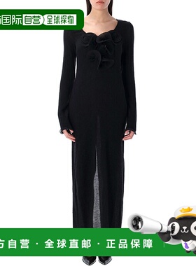 香港直邮magda butrym 女士 绉纱长款连衣裙 131523BLACK