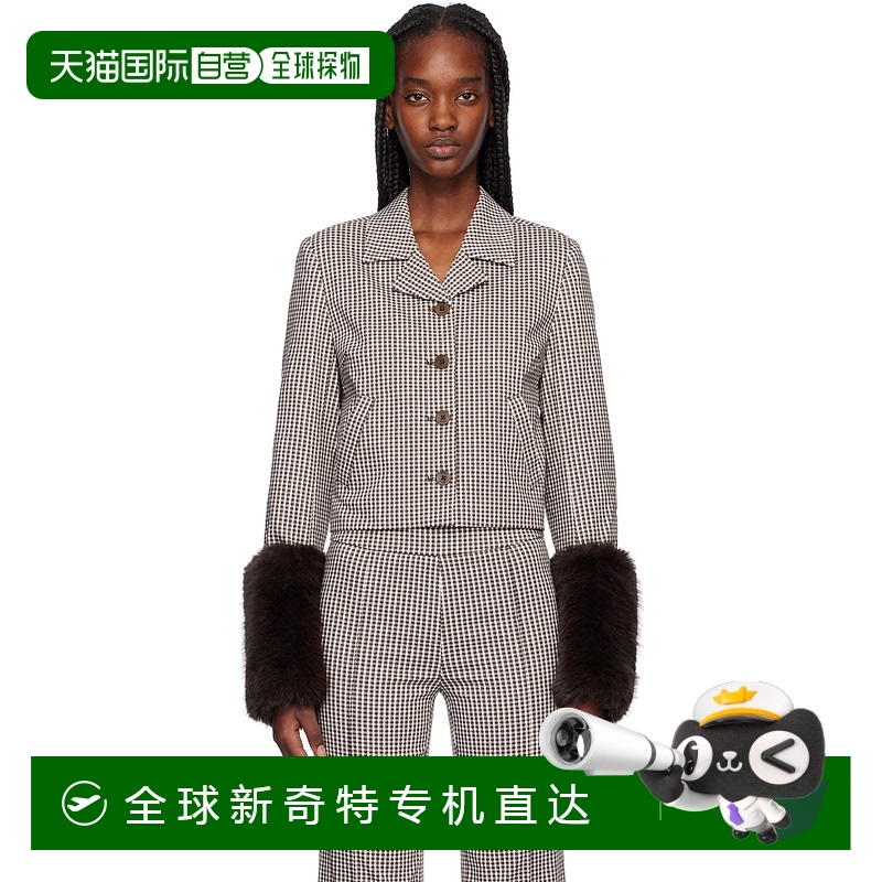香港直邮Staud 女士 棕色 & 白色 Regency 夹克 R25R7103GHDCMC