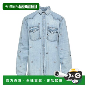 舒适时尚 香港直邮AMIRI blue蓝色 牛仔布衬衫 男士