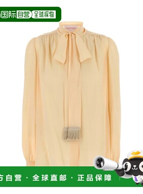 香港直邮Valentino 华伦天奴 女士 流蘇蝴蝶結雪紡襯衫 6B3AB7E59