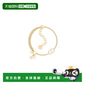自营欧洲直邮Dior迪奥 小号女士金色白色树脂珠手镯
