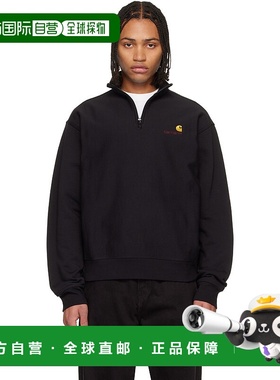 1h可退 香港直邮CARHARTT WIP 男士 黑色 Half Zip American Scri
