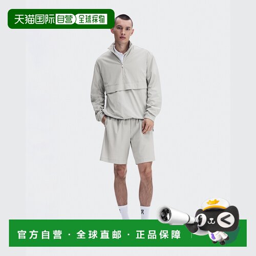 自营欧洲直邮ON昂跑 Courtside男士雾灰色尼龙网球短裤