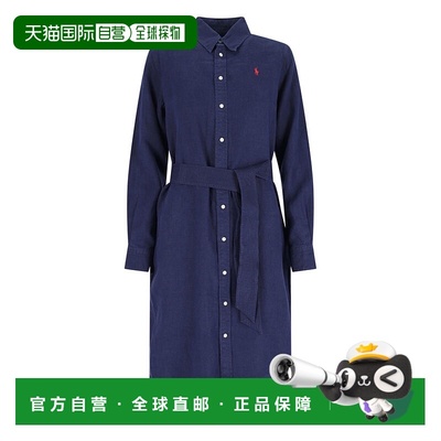 香港直邮Polo Ralph Lauren Polo 拉夫 劳伦 女士 腰带衬衫连衣裙