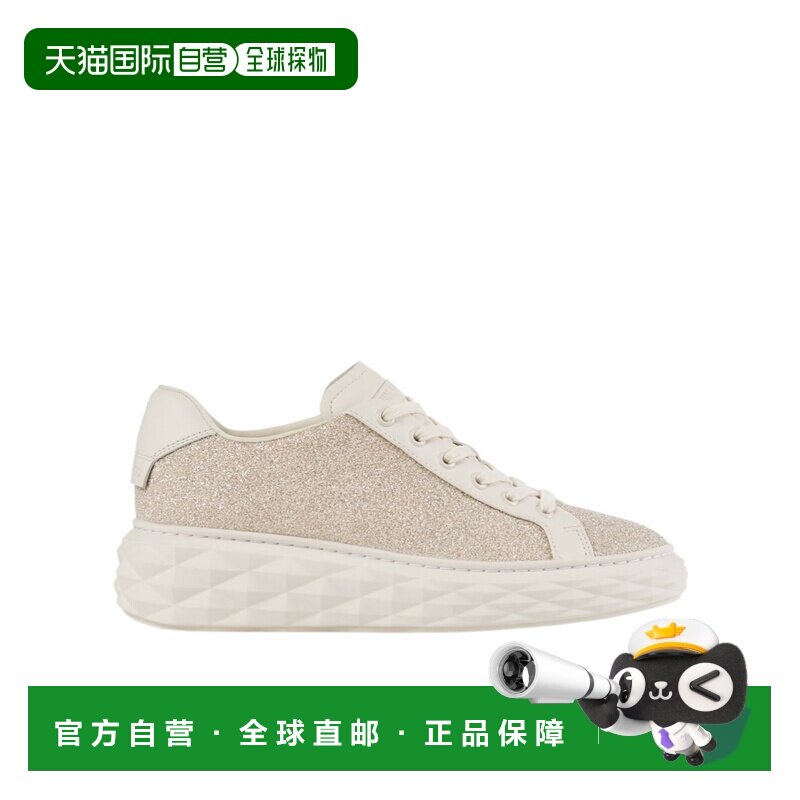 1h可退 Jimmy Choo 浅金色鱼子酱亮片和皮革拼接运动鞋  促销价62