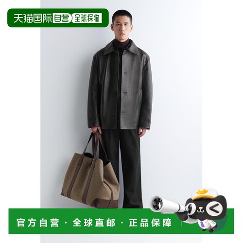 自营欧洲直邮COS WeekenderOversize男士咖色羊毛混纺大号托特包