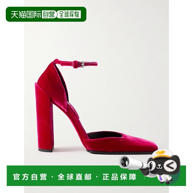 1h可退 香港直邮Alaia 女士 90 天鹅绒浅口鞋 AA3E1008A014高跟鞋