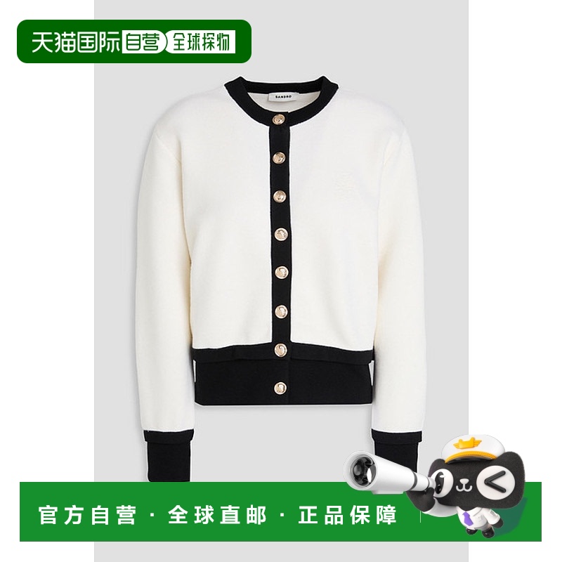 1h可退 香港直邮Sandro 女士 Two-tone 针织开衫 SFPCA01052ECRUN
