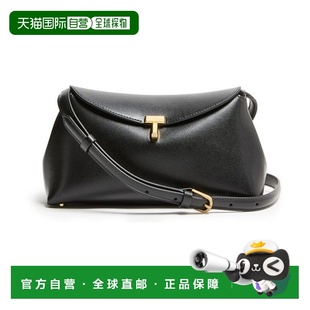 自营欧洲直邮Toteme T-Lock女士黑色小牛皮T字锁扣单肩包