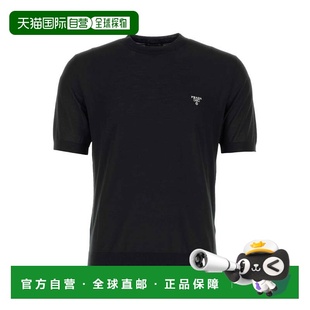 黑色羊毛带LogoT恤 1h可退 男士 普拉达 UMB2661ZL 香港直邮Prada