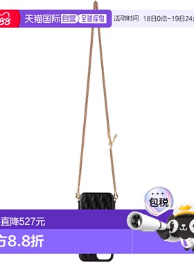 1h可退 香港直邮versace 范思哲 女士 黑色 Virtus 手机壳 100316