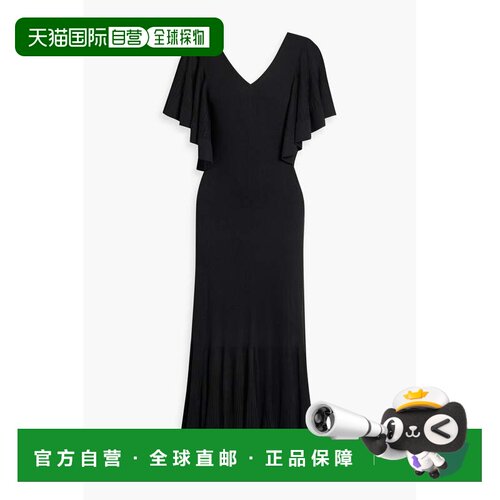 香港直邮ZIMMERMANN 女士 荷叶边罗纹针织长款连衣裙 3200DS251B