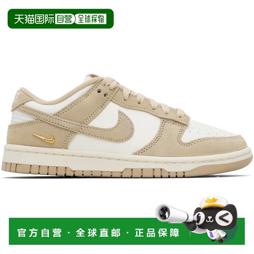 1h可退 香港直邮Nike 耐克 女士 驼色 & 灰白色 Dunk Low Suede