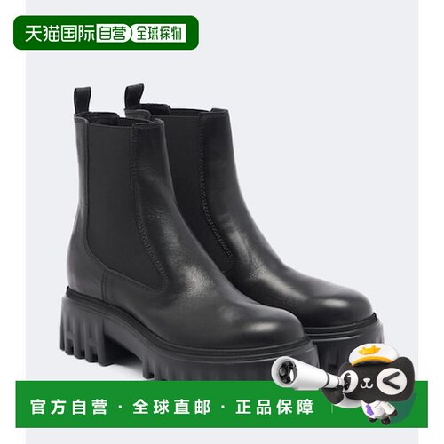 香港直邮Hogan 女士 H700 皮质切尔西靴 black黑色 舒适时尚