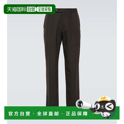 1h可退 香港直邮The Row 男士 Seth 羊毛直筒长裤 brown棕色 舒适