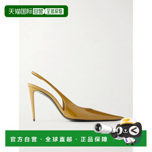1h可退 Saint Laurent 圣罗兰 女士 Guermantes 漆皮露跟浅口鞋 8