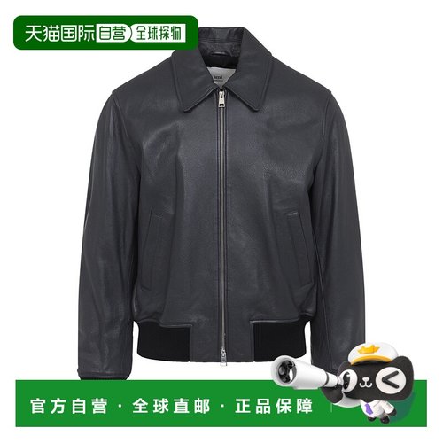 1h可退 香港直邮Ami Paris 长袖皮夹克 HJK850LH0044.