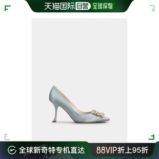 Bouquet 欧洲直邮ROGER VIVIER 水晶珍珠扣缎面高跟鞋