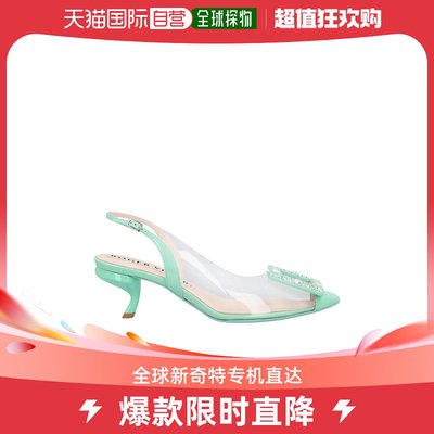 香港直邮Roger Vivier 水晶扣露跟高跟鞋 RVW672336005RT